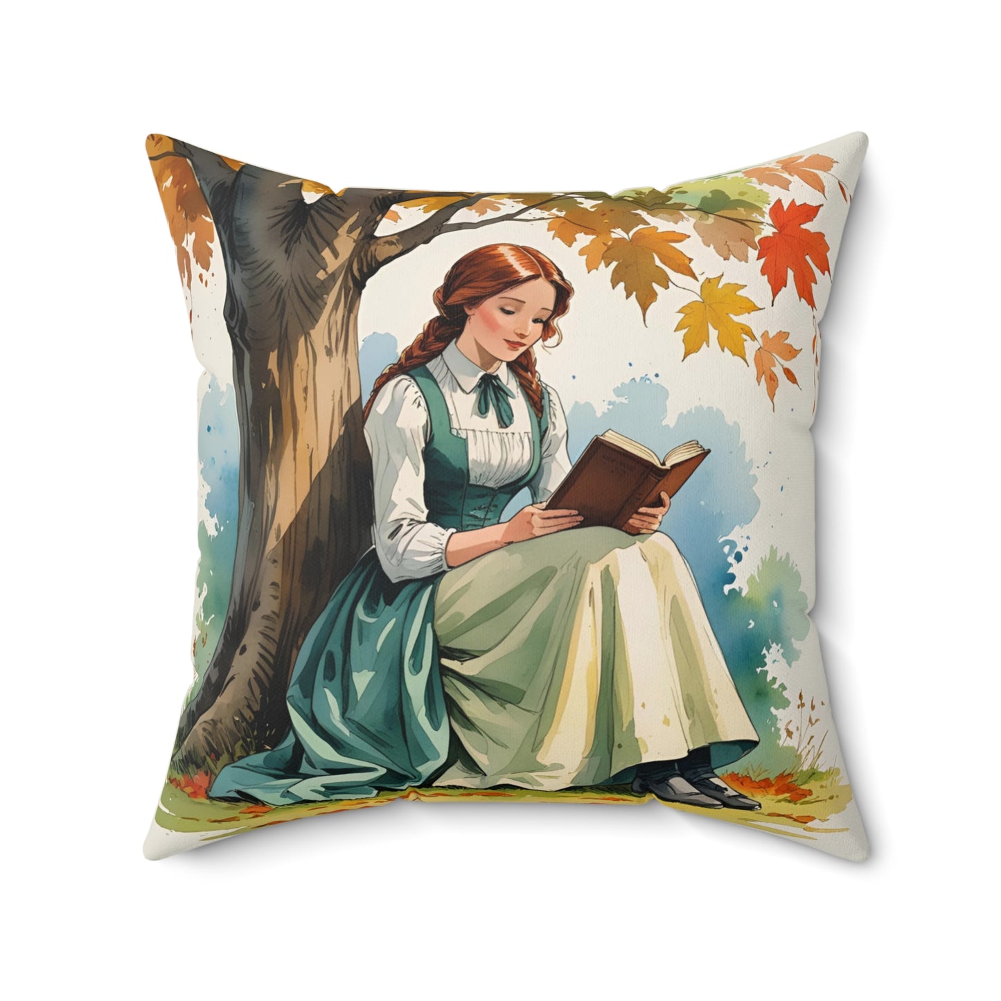 Autumn Vibes Pillow, Anne of Green Gables Fall Home Decor, Reading Nook Accent, Seasonal Cushion, Book Lover Gift, Square Pillowcase