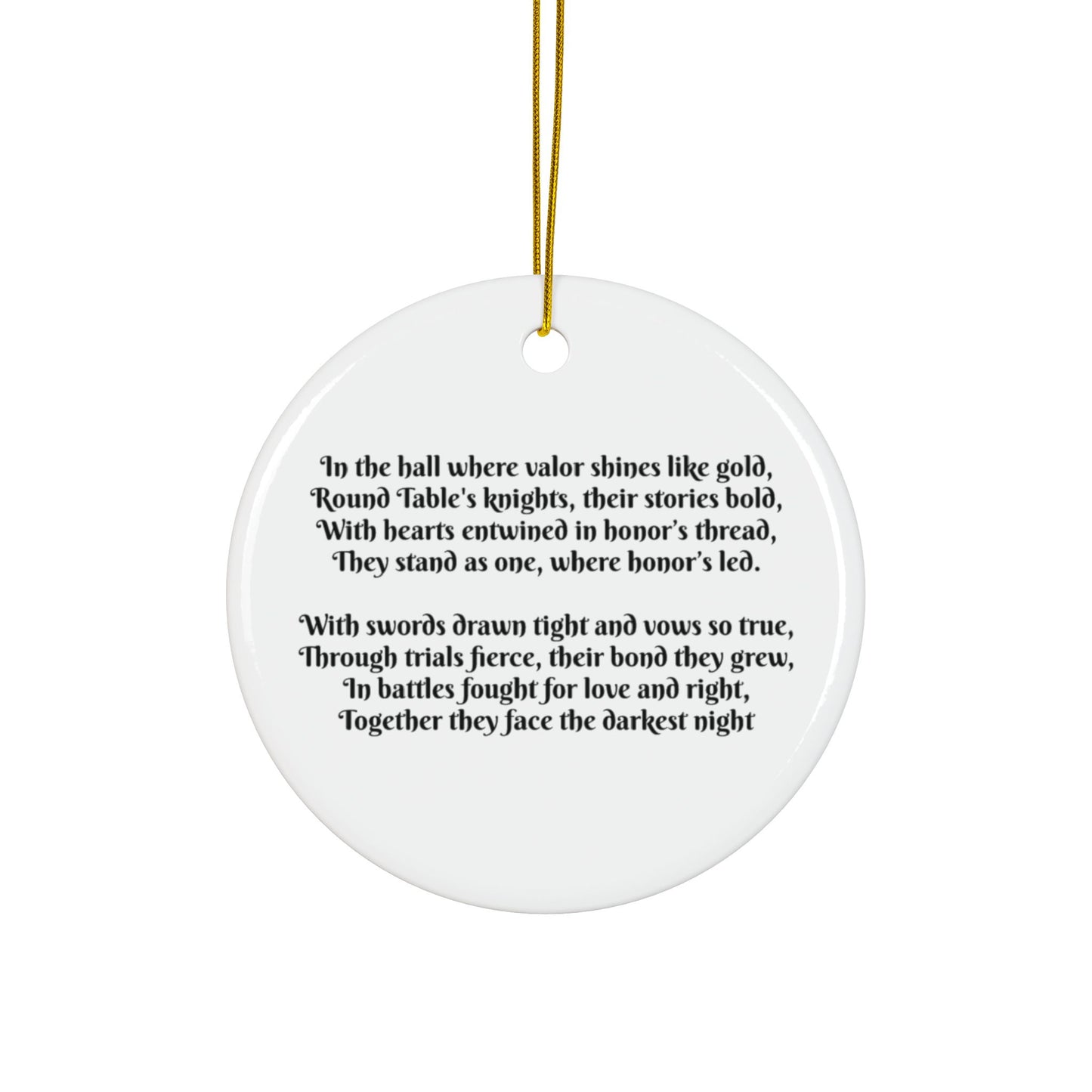Knights of the Round Table, Camelot, King Arthur, Christmas, Holiday, Gift, Tag, Stocking Stuffer, Ceramic Ornaments, Double-Sided