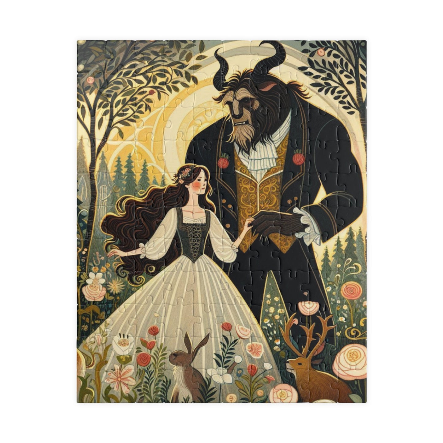 Puzzle Beauty and the Beast, Fairy Tale Game, 110, 252, 520, 1014-piece Jigsaw Puzzle, Stress Relief, Family Activity, Gift Idea, Home