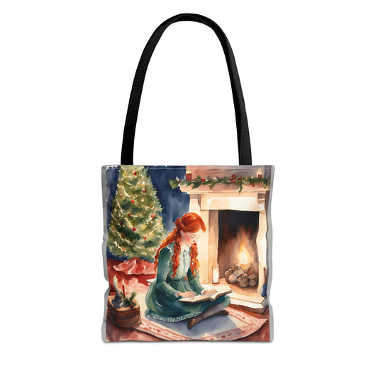 Literary Christmas Tote Bag - Anne of Green Gables Holiday Gift, Lucy Maud Montgomery Book Lover Shoulder Bag, Bookish Literary Tote,