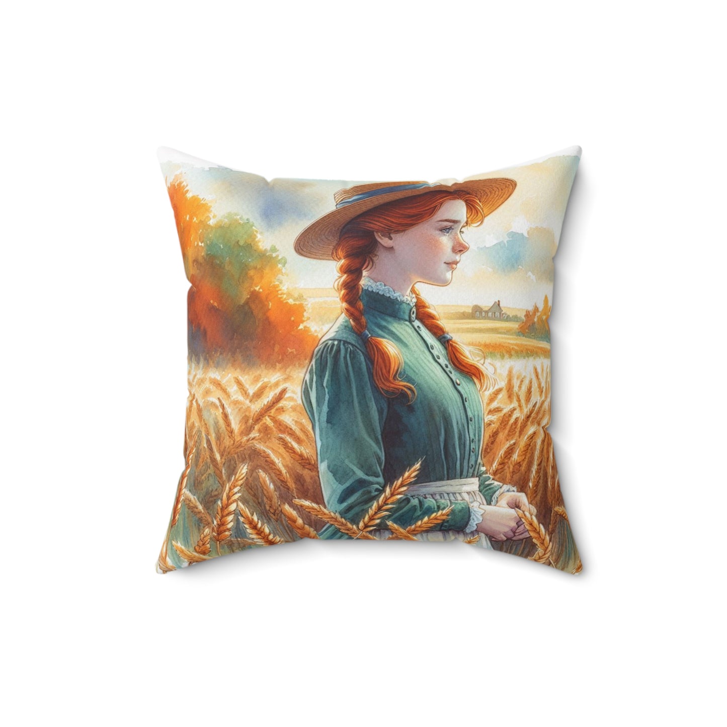 Literary Pillow, Anne of Green Gables, Fall Season October Decor, Book Nook Gift, Library Accessory, Lucy Maud Montgomery, Spun Polyester