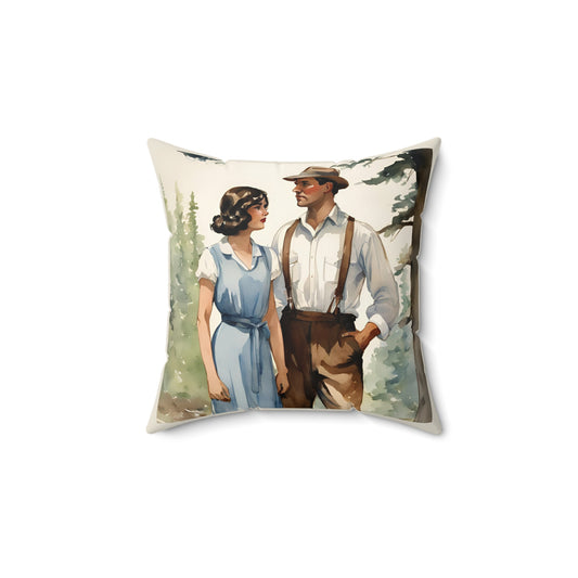 Square Pillow, Blue Castle Romantic Quote Vintage Style Cushion Love Gift for Her LM Montgomery Home Decor Cozy Throw Pillow, Home Decor,