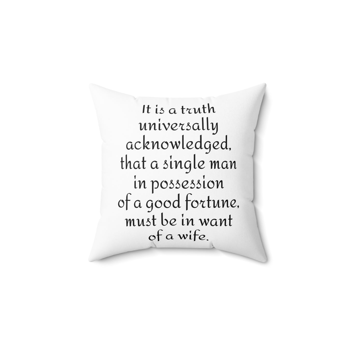 Pride and Prejudice, Jane Austen, Regency, Square Pillow