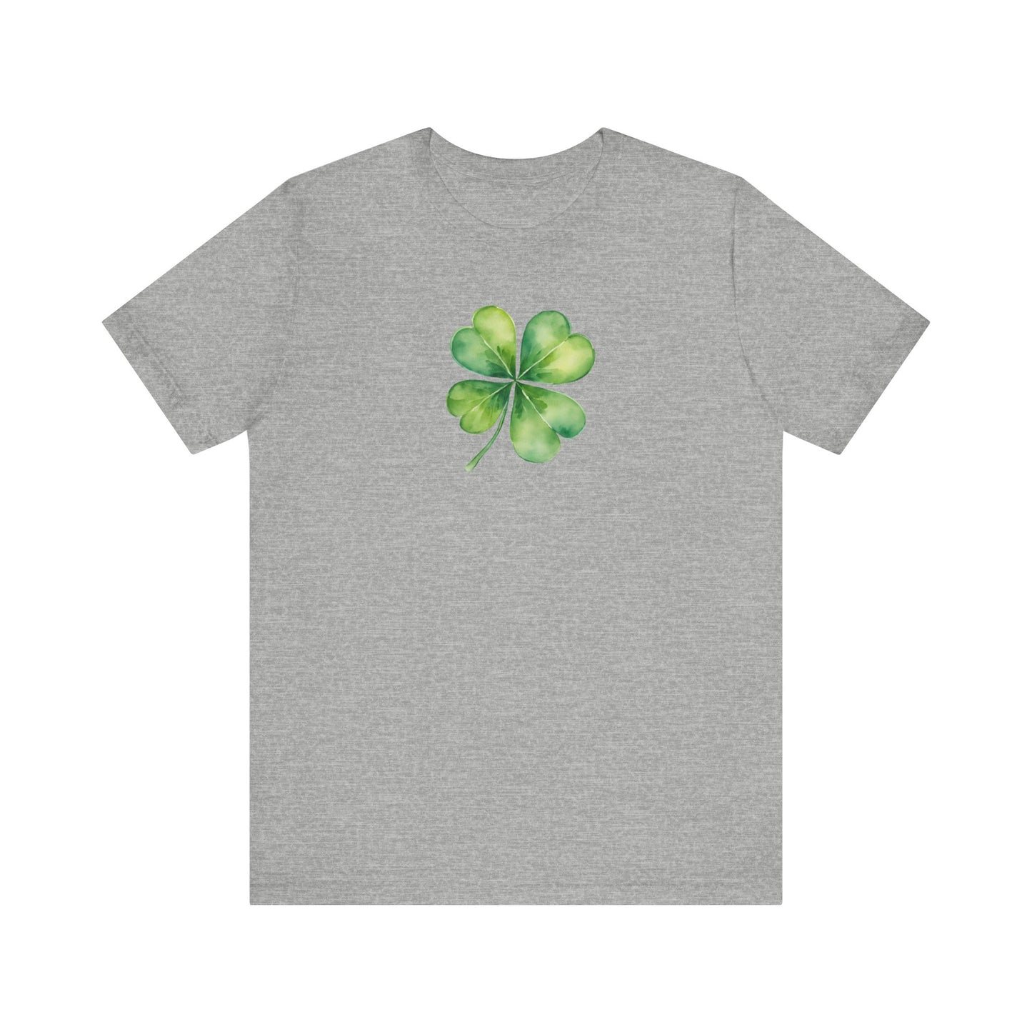 Cute Watercolor Clover St Patrick's Day, Jersey Short Sleeve Tee, T-Shirt