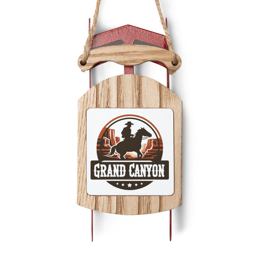 Christmas Tree Holiday Ornament, Sled Ornaments, Cowboy Vintage Western Americana Decor, Grand Canyon Ornament, Holiday Stocking Stuffer,