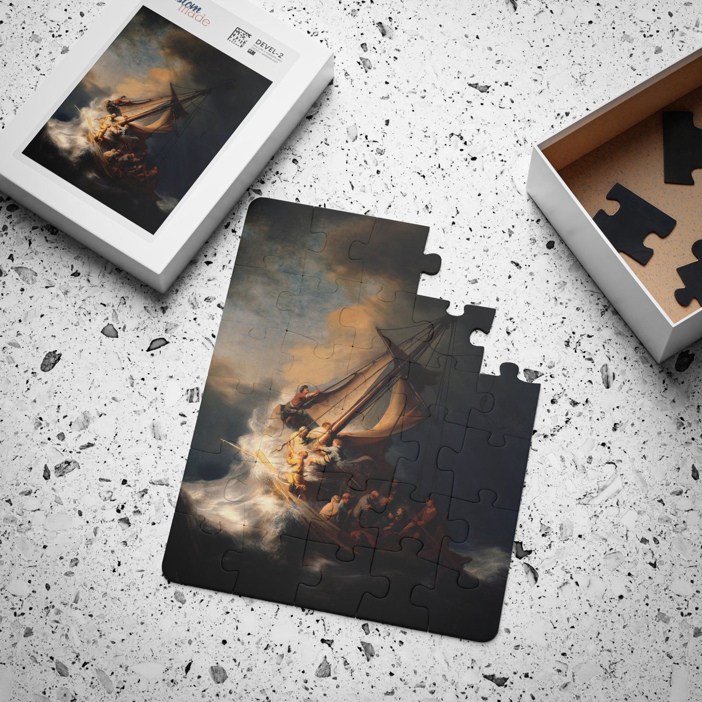 Rembrandt van Rijn's The Storm on the Sea of Galilee, Educational Game, Art Work Game, Gift, Kids' Puzzle, 30-Piece