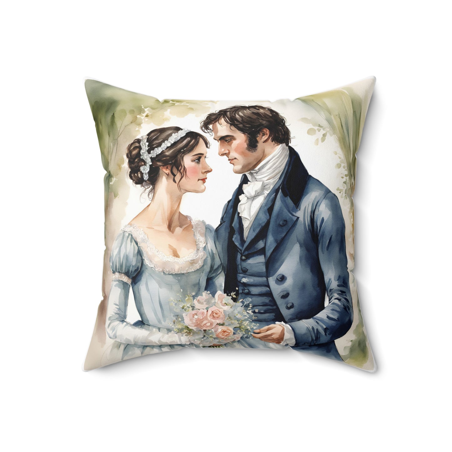 Literary Pillow, Jane Austen Wedding Pride and Prejudice Darcy Elizabeth Regency Cushion - Alternative: Book Lover Gift, Classic Literature