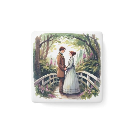Anne of Green Gables Literary Porcelain Magnet, Square - Lucy Maud Montgomery, Book Lover Gift, Fridge Decor, Small Gift, Gilbert Blythe