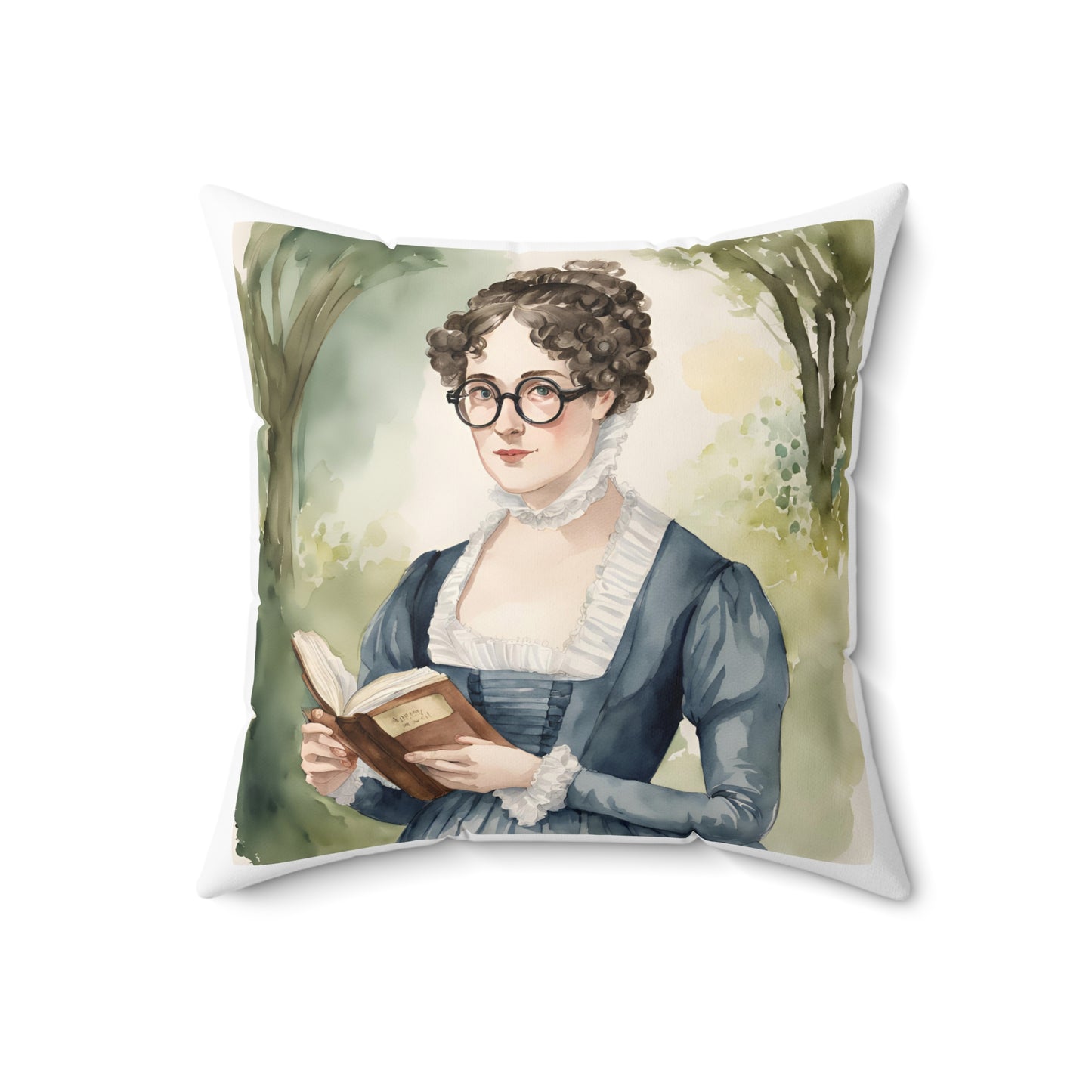 Literary Pillow, Regency Decor, Mary Bennet, Pride and Prejudice, Jane Austen Quote, Square Cushion