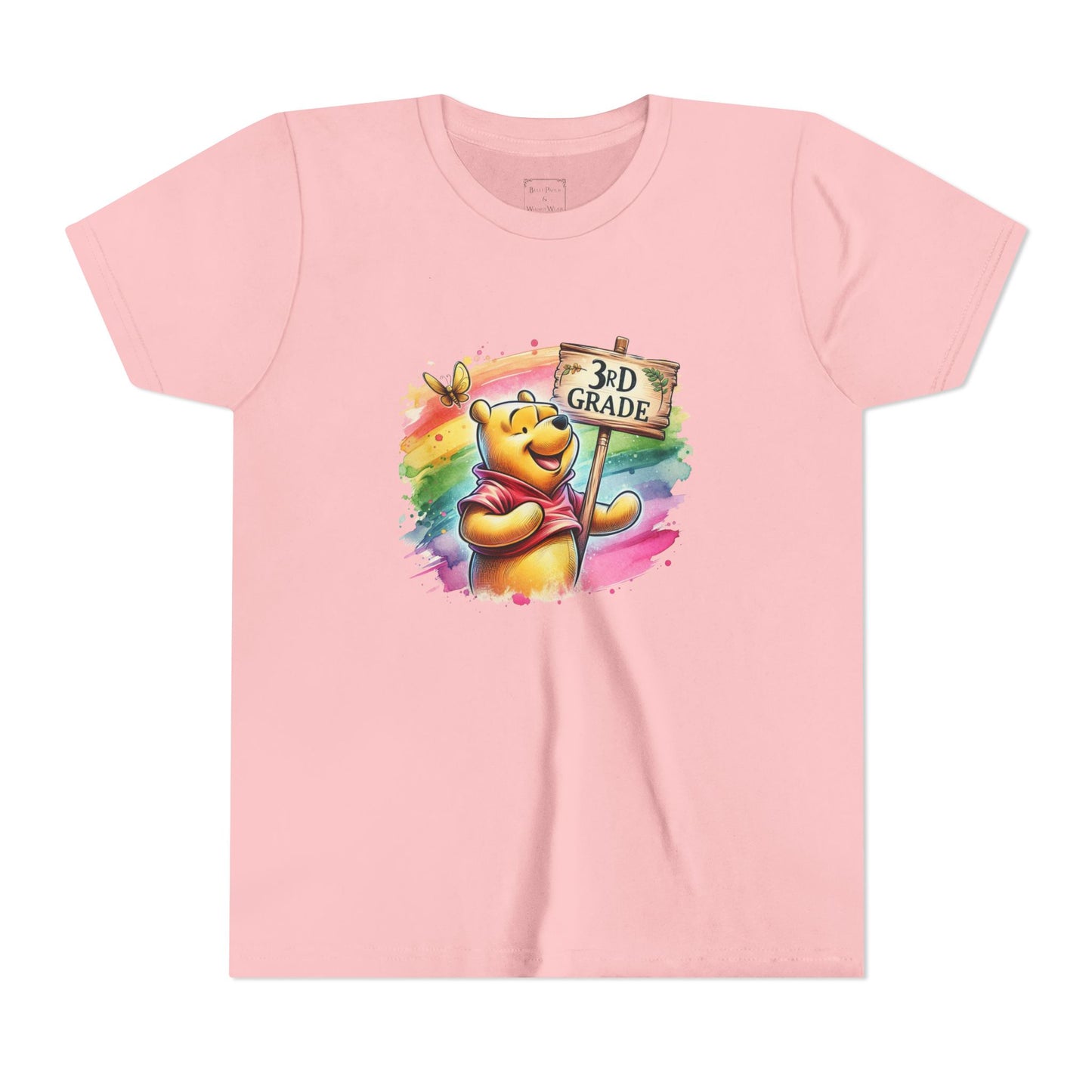 Winnie the Pooh 3rd Grade Youth Tee | Back to School Shirt | Cute Kids T-Shirt | Grade Celebration Tee | Colorful Animal Shirt