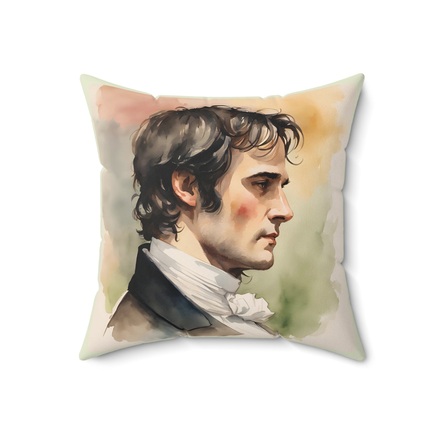 Literary Square Pillow, Darcy Pride and Prejudice Austenite Regency Book Nook Library Cushion, Home Decor, Reading Gift, Literary Fan, Book