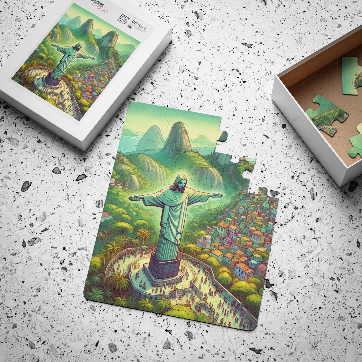 Geography Educational Jigsaw Puzzle, Kids Puzzle, 30-Piece - Christ the Redeemer Statute, Brazil, Rio de Janeiro