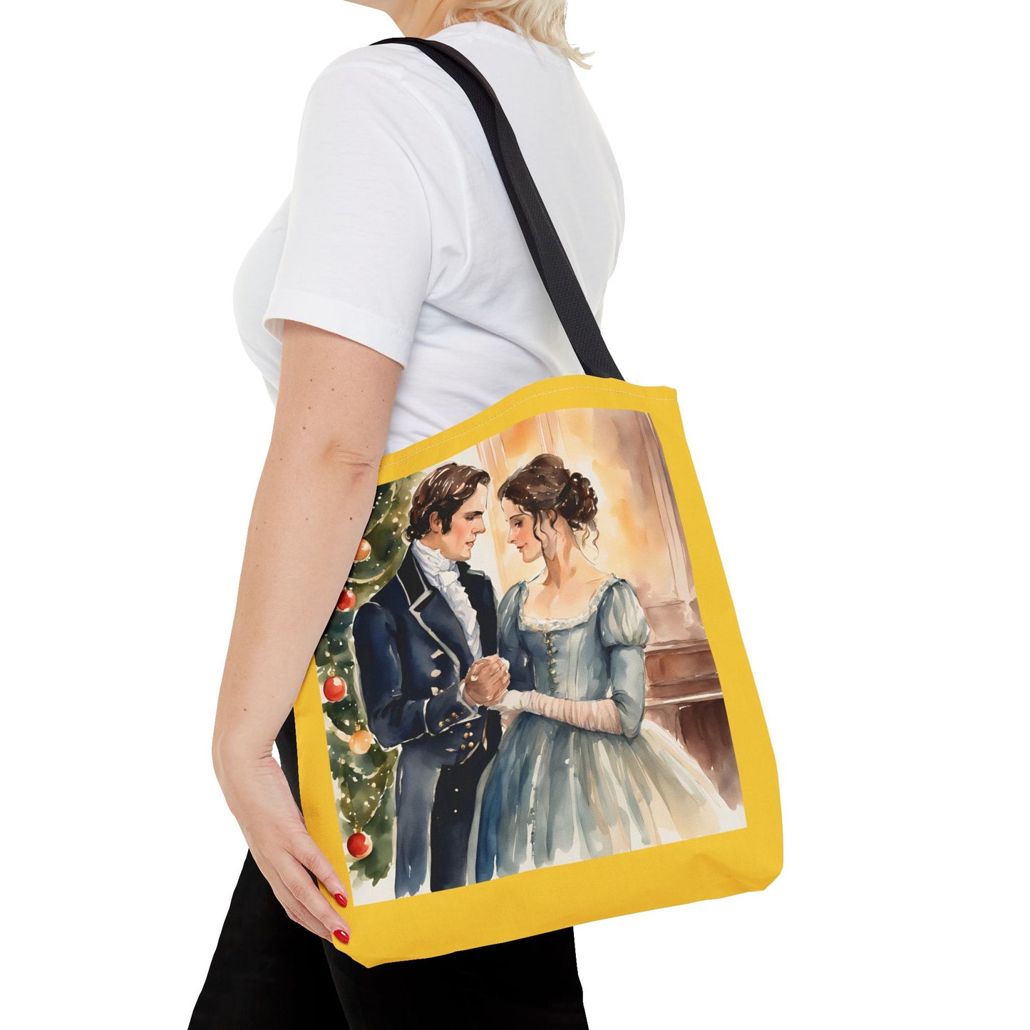 Jane Austen, Pride and Prejudice, Darcy, Elizabeth, Austenite, Christmas, Holiday, Gift, Tote Bag