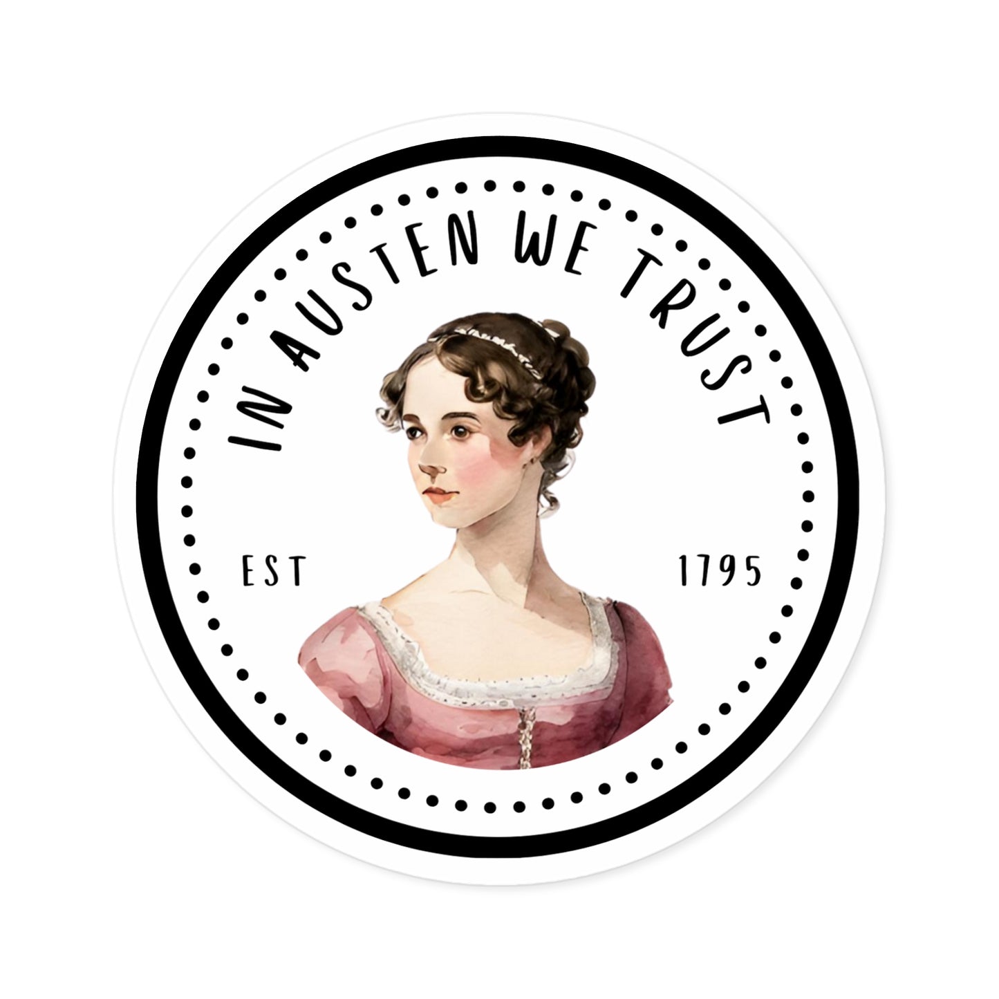 Jane Austen, Austenite, Regency, Round Stickers, Indoor, Outdoor