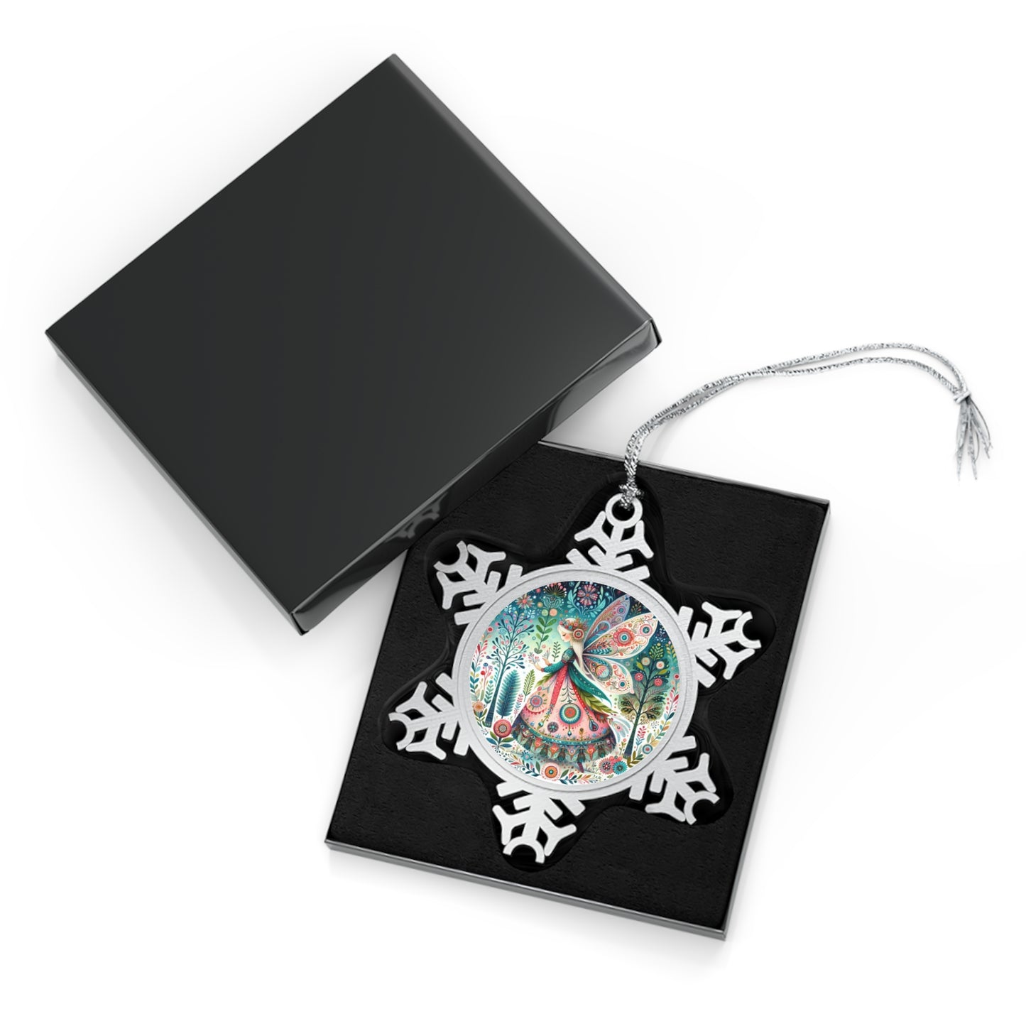 Pewter Snowflake Ornament, Nutcracker Sugar Plum Fairy Ballet Christmas Tree Holiday Stocking Stuffer, Winter Decor