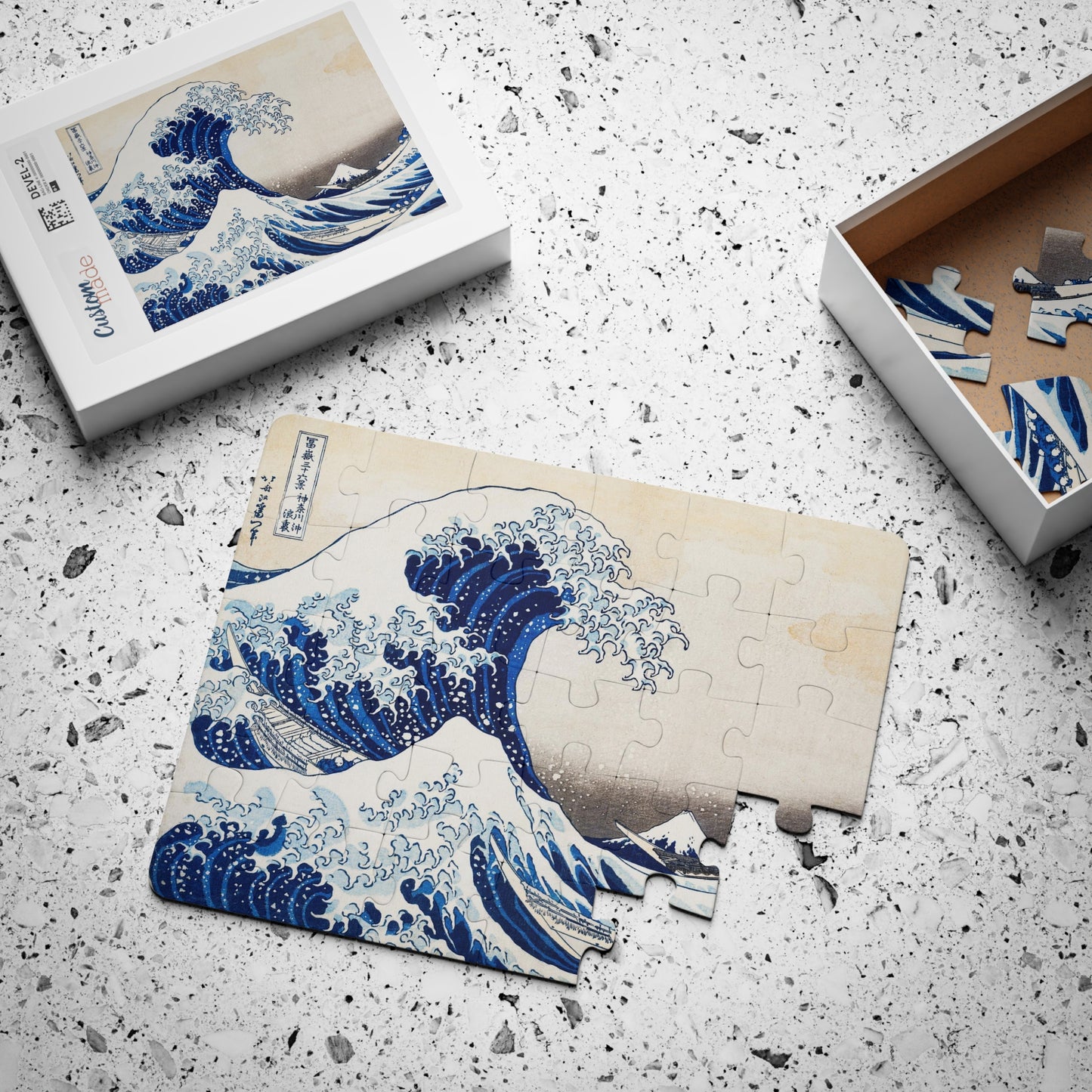 Kids Puzzle, Hokusai The Great Wave, Educational Classroom Gift, Art History Toy, 30-Piece Jigsaw, Fun Learning Activity