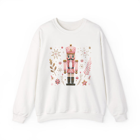 Pink Nutcracker Christmas Sweatshirt, Tchaikovsky Holiday Gift Shabby Chic Crewneck, Shirt, Winter Jumper, Ballet Lover Top, Unisex, Cozy