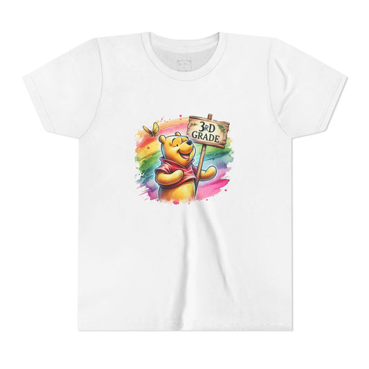 Winnie the Pooh 3rd Grade Youth Tee | Back to School Shirt | Cute Kids T-Shirt | Grade Celebration Tee | Colorful Animal Shirt