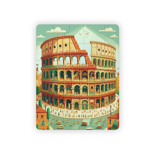 Kids' Puzzle, 30-Piece - Rome Coliseum - Educational Geography Game for Children, Italy Seven Wonders - Fun Learning Toy, Jigsaw Puzzle Gift