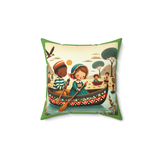 Africa, Afrikaans, Row Row Your Boat, Square Pillow, Nursery Rhyme, Library, Book Nook, Reading Corner, Educational, Gift Classroom