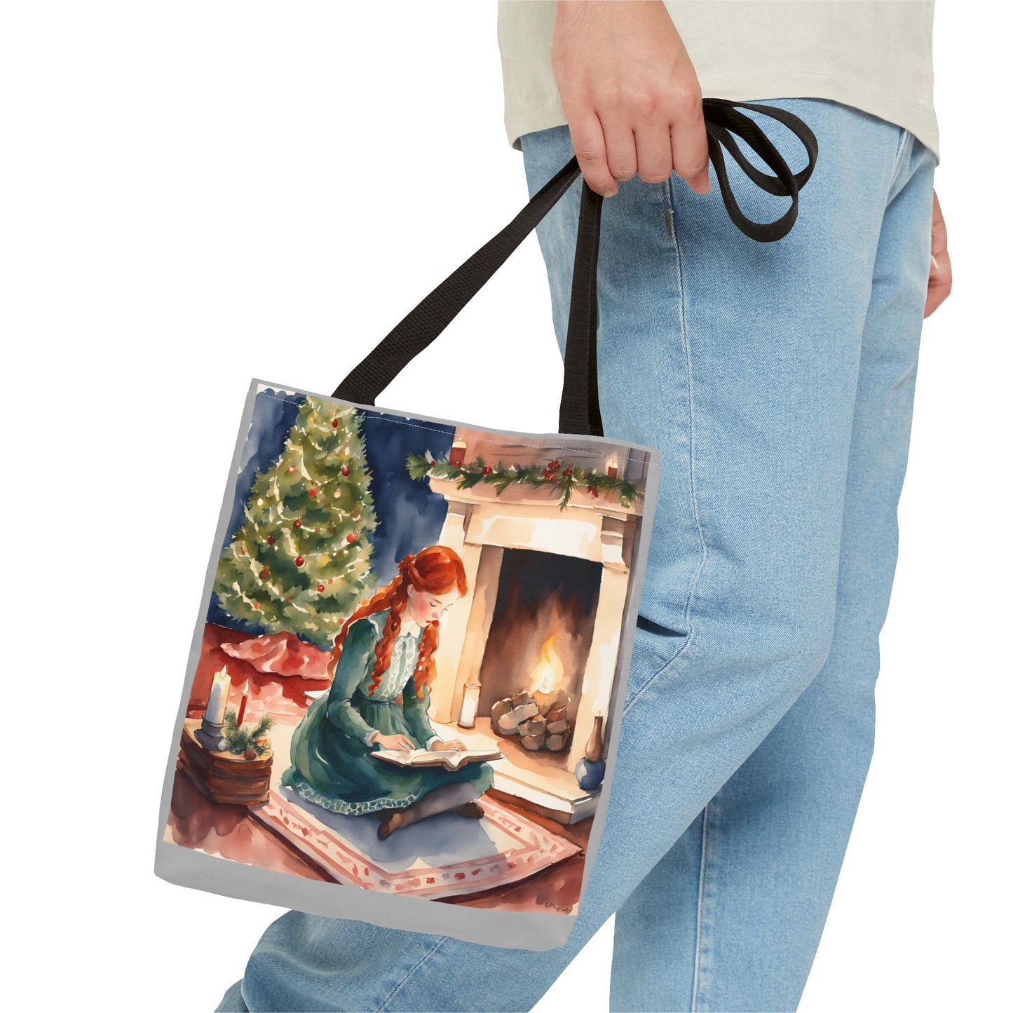 Literary Christmas Tote Bag - Anne of Green Gables Holiday Gift, Lucy Maud Montgomery Book Lover Shoulder Bag, Bookish Literary Tote,