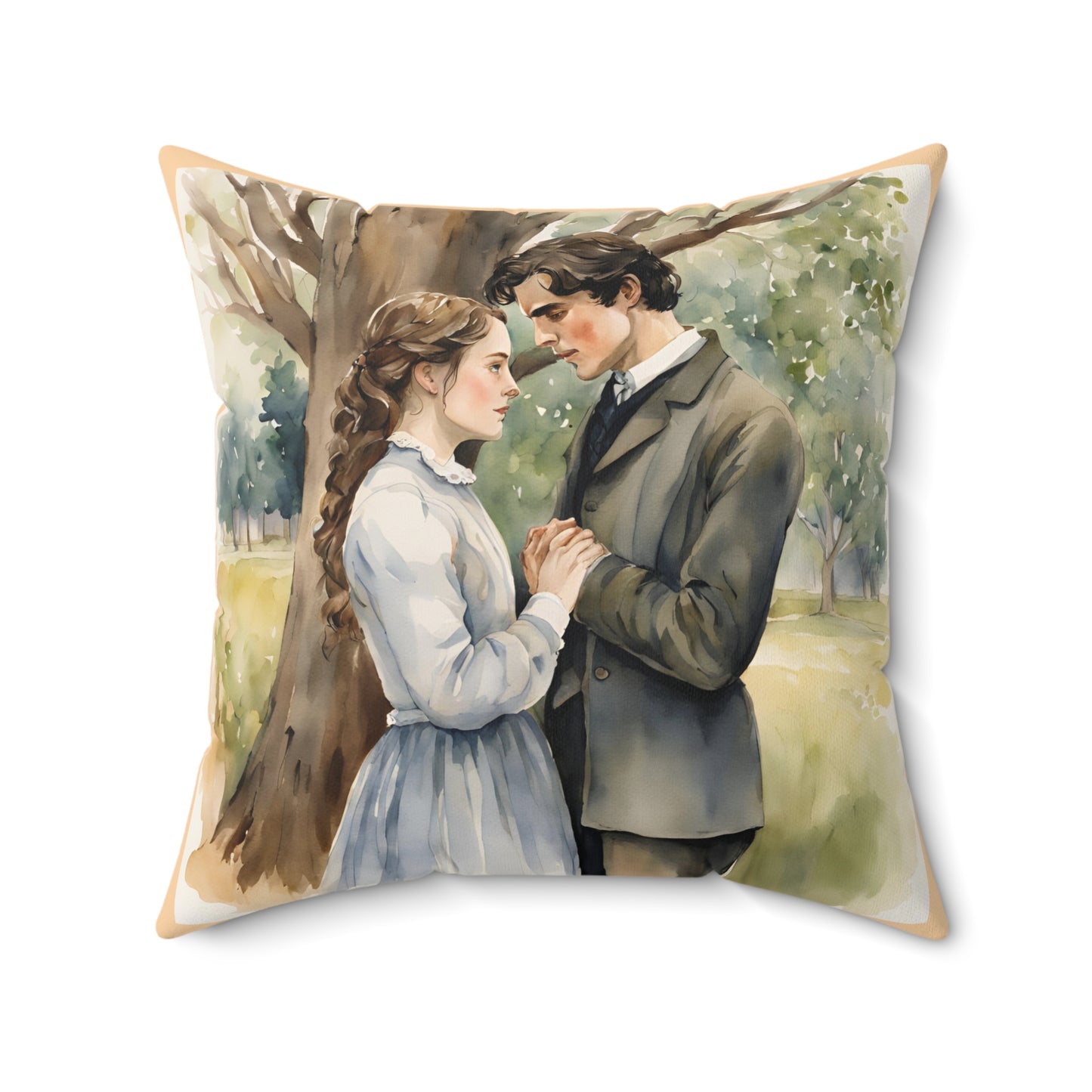 Literary Cushion Pillow, Little Women Square Pillow, Book Nook Decor, Jo March Laurie Louisa May Alcott Pillow, Library Cushion
