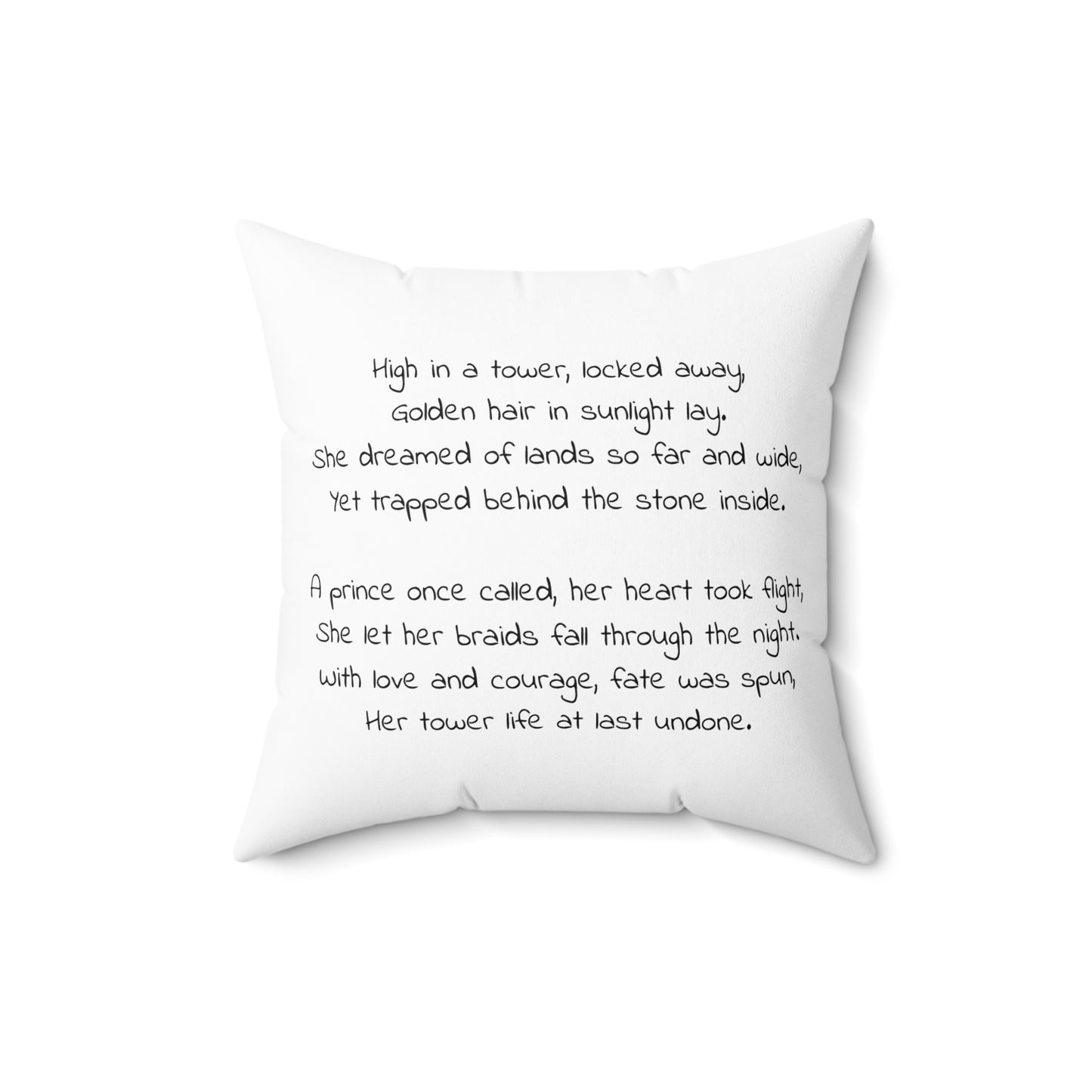 Fairy Tale Pillow, Rapunzel, Whimsical Home Decor | Magical Gift, Cozy Living, Bedroom Accent, Poetry Cushion, Fantasy Decor