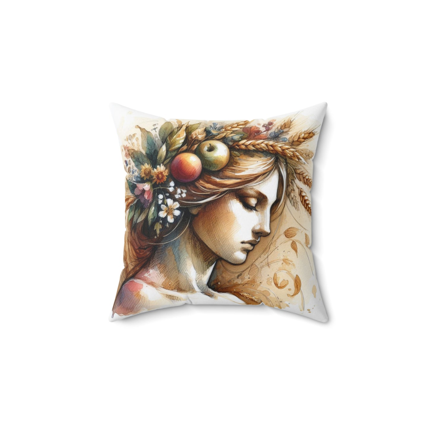 Greek Goddess Demeter Pillow, Olympian Mythology Gift, Cushion, Classical Education Gift, Spun Polyester Square Pillow, Home Decor,