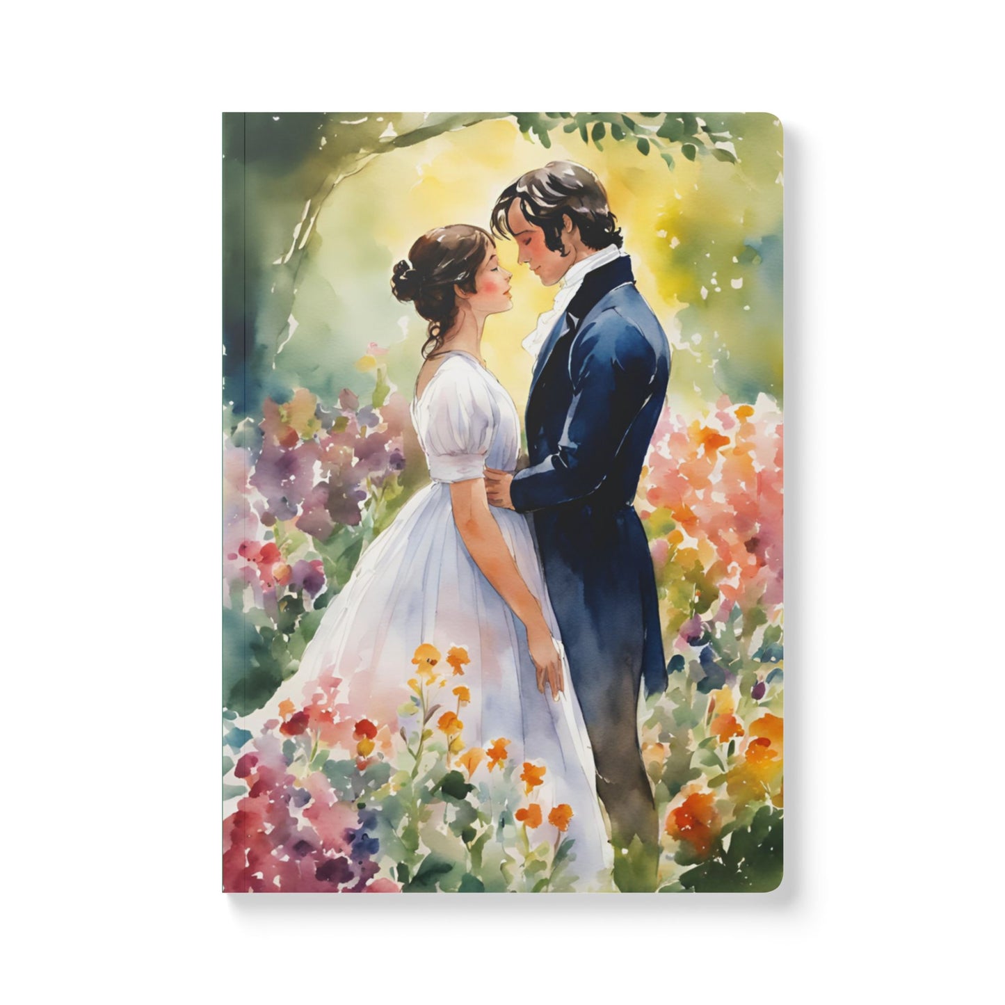 Jane Austen Softcover Journal, Blank Diary Notebook for Regency Stationery Lovers, Pride and Prejudice Gift, Inside Prints Included