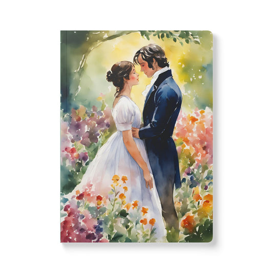 Jane Austen Softcover Journal, Blank Diary Notebook for Regency Stationery Lovers, Pride and Prejudice Gift, Inside Prints Included