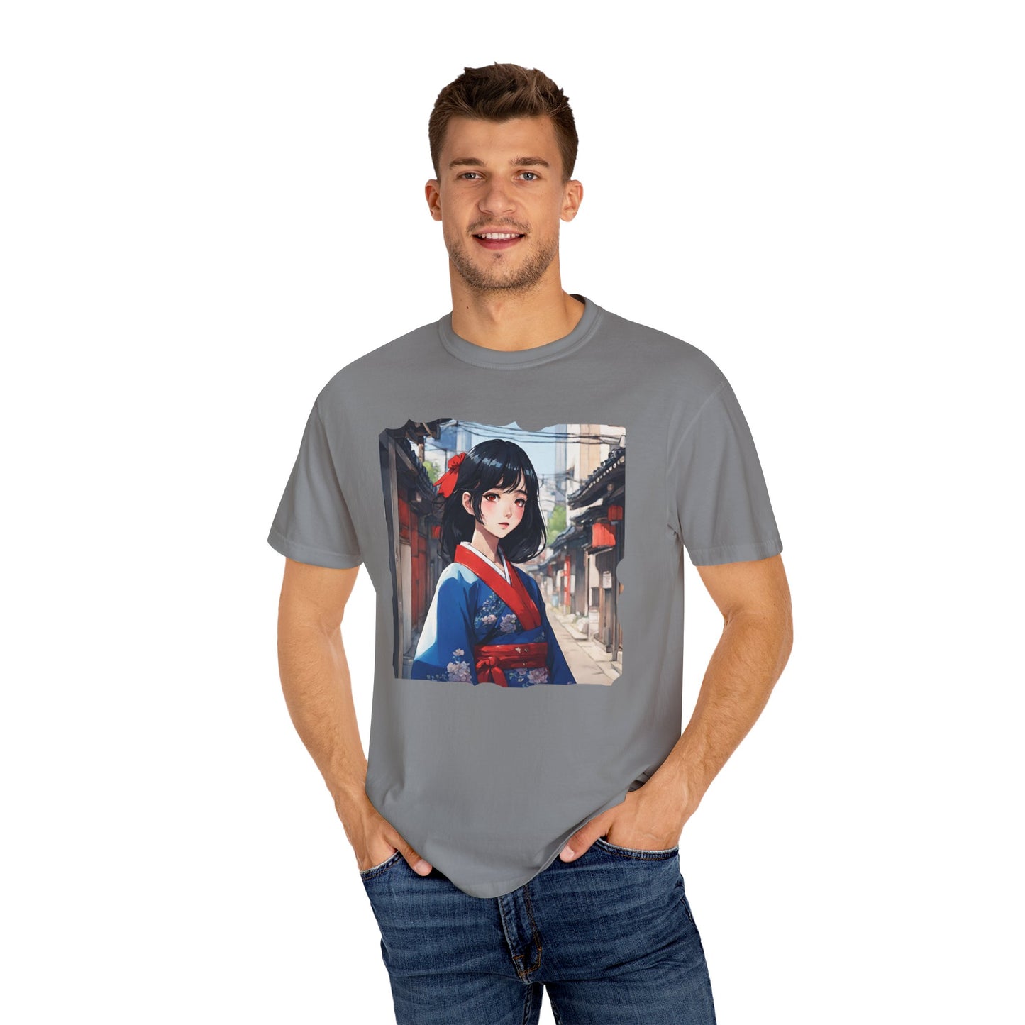 Japan Anime, Seoul, South Korea, Girl, Hanbok, Unisex Garment-Dyed T-shirt