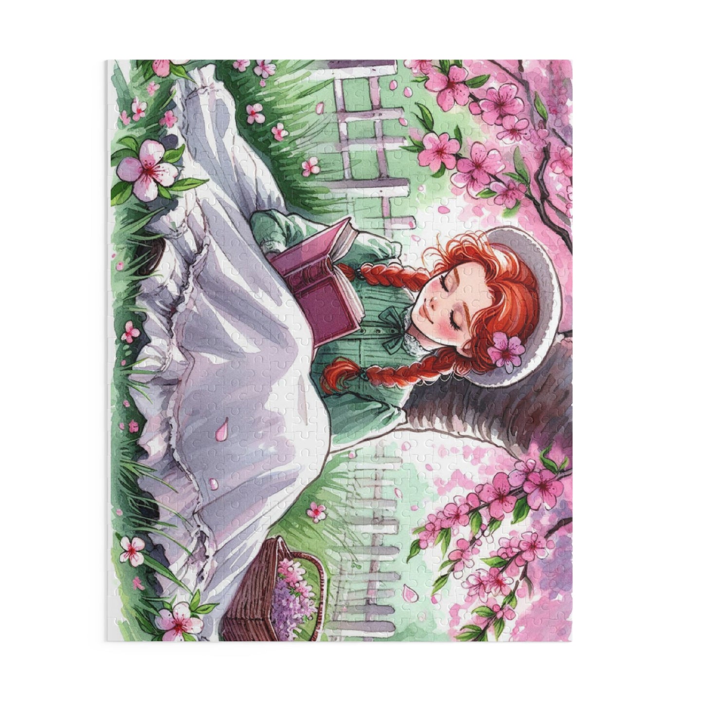Jigsaw Puzzle, Anne of Green Gables Charming Floral Scene Puzzle, 120-500 Pieces, Perfect Gift for Puzzle Lovers, Springtime Indoor