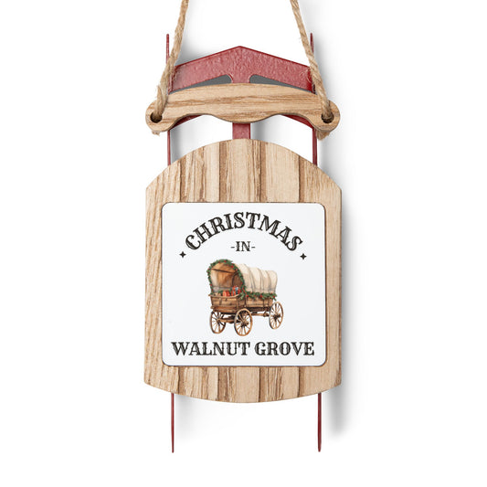 Sled Ornaments, Laura Ingalls Wilder Christmas Tree Decor, Holiday Gift, Walnut Grove Decoration, Mini Sled Ornament