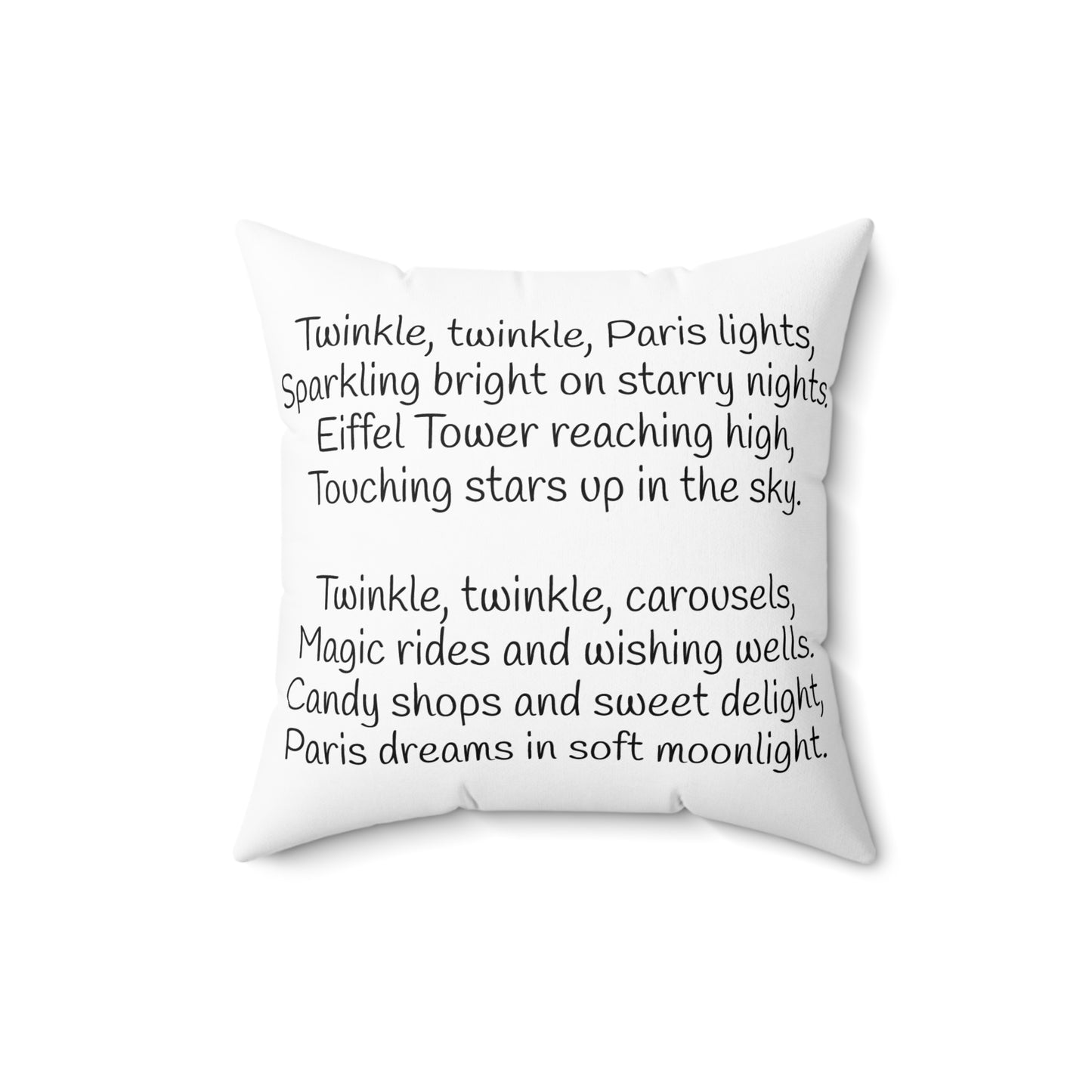 Paris, France, Twinkle Twinkle Little Star, Nursery Rhyme, Eiffel Tower, Square Pillow, Bedding, Decor, Library, Book Nook, Reading Corner