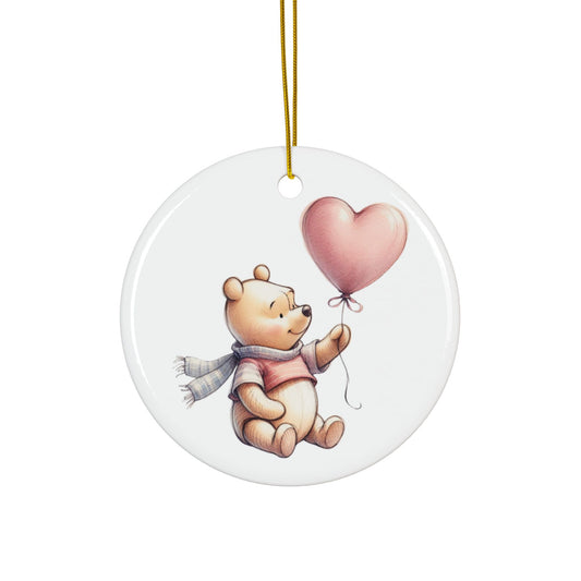 Winnie the Pooh Double-Sided Ceramic Ornaments, Valentine's Day & Christmas Decor, Gift Tags (1pc-10pcs), Holiday Tree Decorations, Keepsake