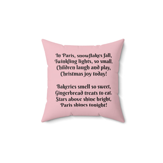Paris Christmas France Holiday, Cushion, Decor, Book Nook, Kids, Library, Bedding, Square Pillow