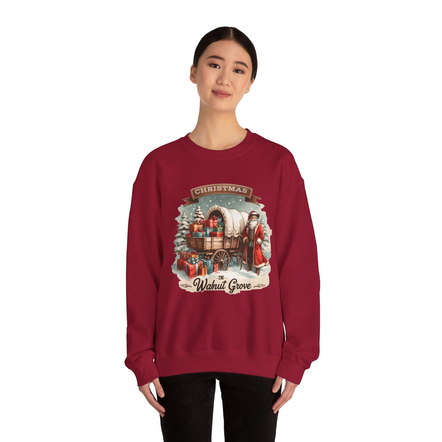 Laura Ingalls Wilder Christmas Crewneck Sweatshirt, Walnut Grove Holiday Gift, Vintage Style Christmas Apparel, Winter Layer, Unisex