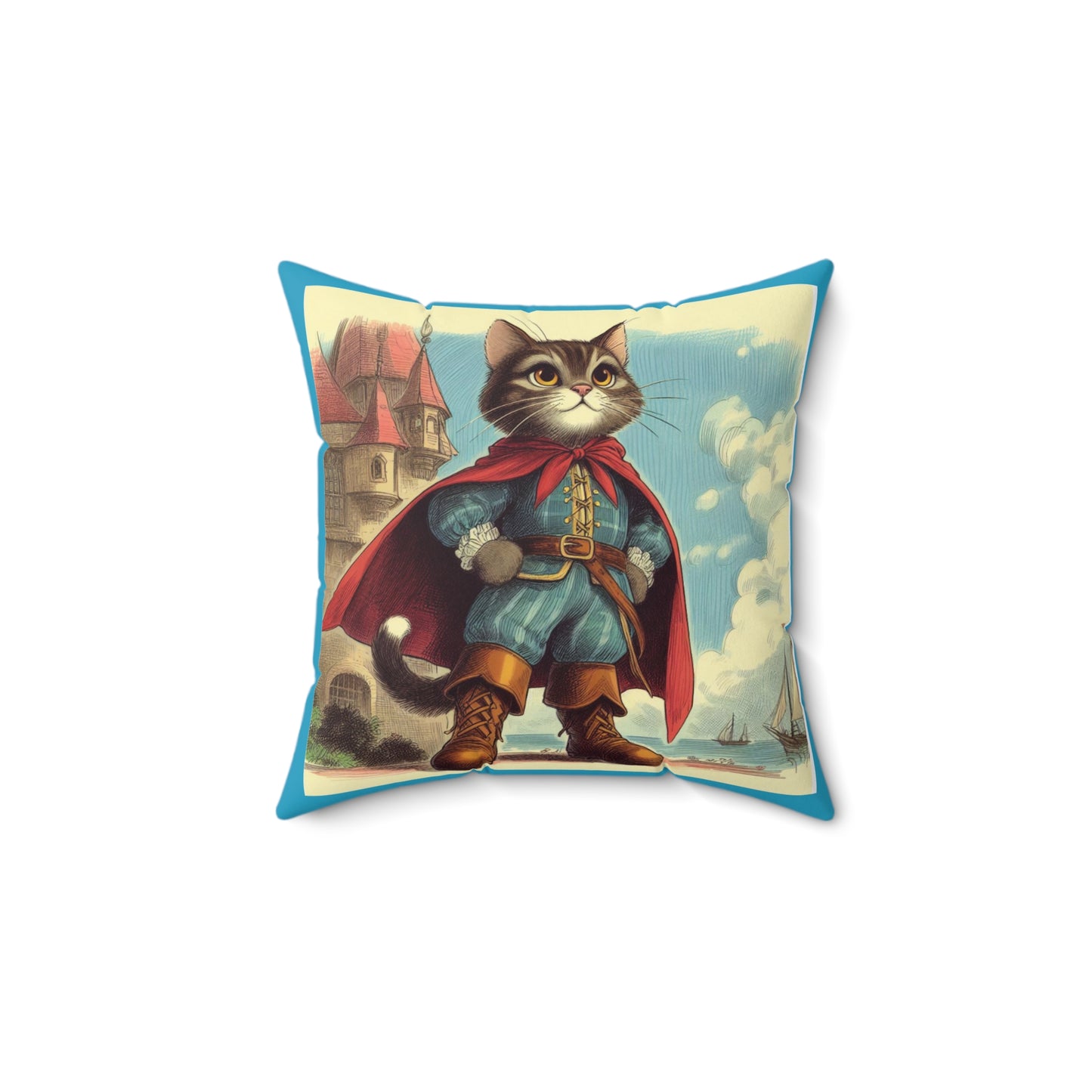 Puss in Boots, Square Pillow, Literary Pillow, Library, Book Nook, Reading Corner, Classroom, Teacher, Gift, Fairytale