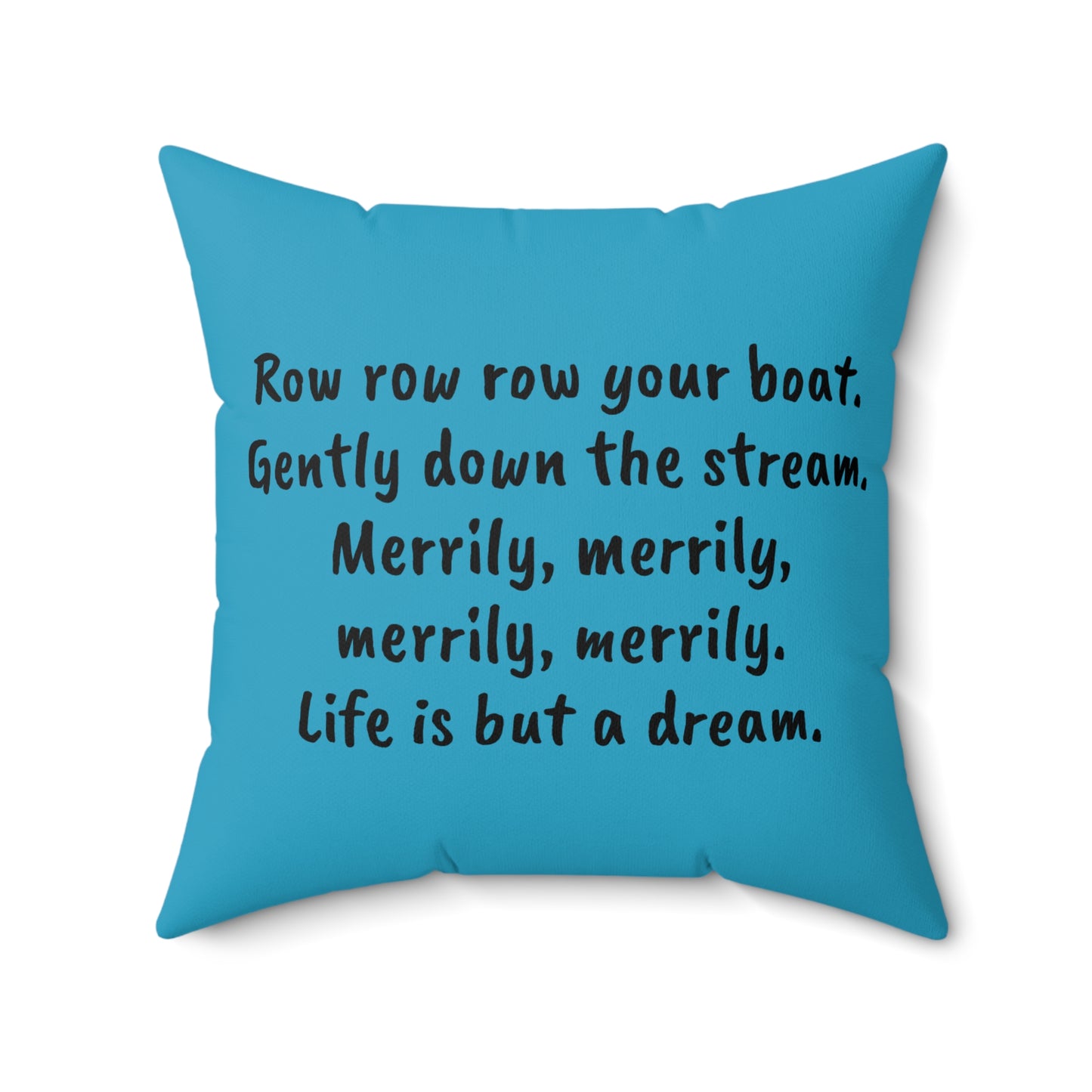 Row Row Your Boat, Nursery Rhyme, Square Pillow, Library, Book Nook, Reading Corner