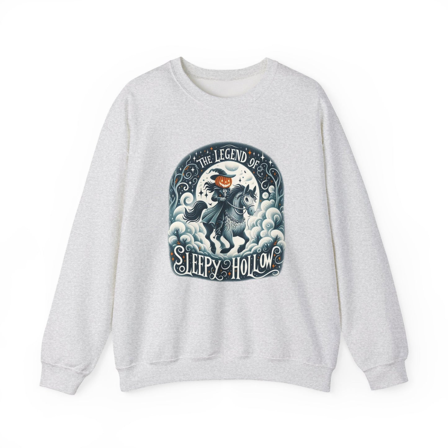 Legends of Sleepy Hollow Crewneck Sweatshirt, Halloween Fall Apparel, Pumpkin Design, Spooky Gift, Cozy Unisex Sweatshirt