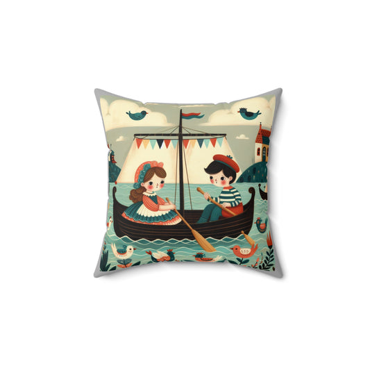 Spanish, Latino, Row Row Your Boat, Square Pillow, Nursery Rhyme, Library, Book Nook, Reading Corner, Educational, Gift