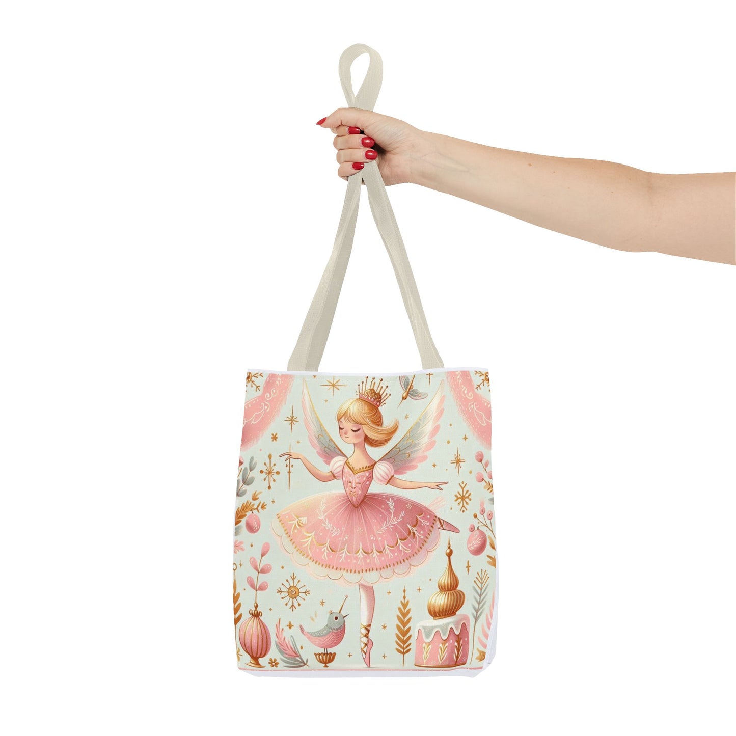 Sugar Plum Fairy Nutcracker Ballet Dance Tote Bag, Dancer, School & Book Bag (AOP)