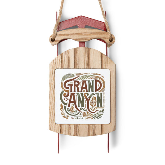 Sled Ornaments, Boho Chic Grand Canyon National Park Christmas Tree Holiday Ornament, Gift, Stocking Stuffer