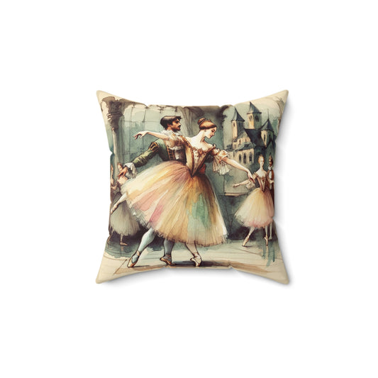 Romeo and Juliet Ballet Pillow, Elegant Home Decor, Dancer Gift, Throw Pillow, Shakespeare Quote