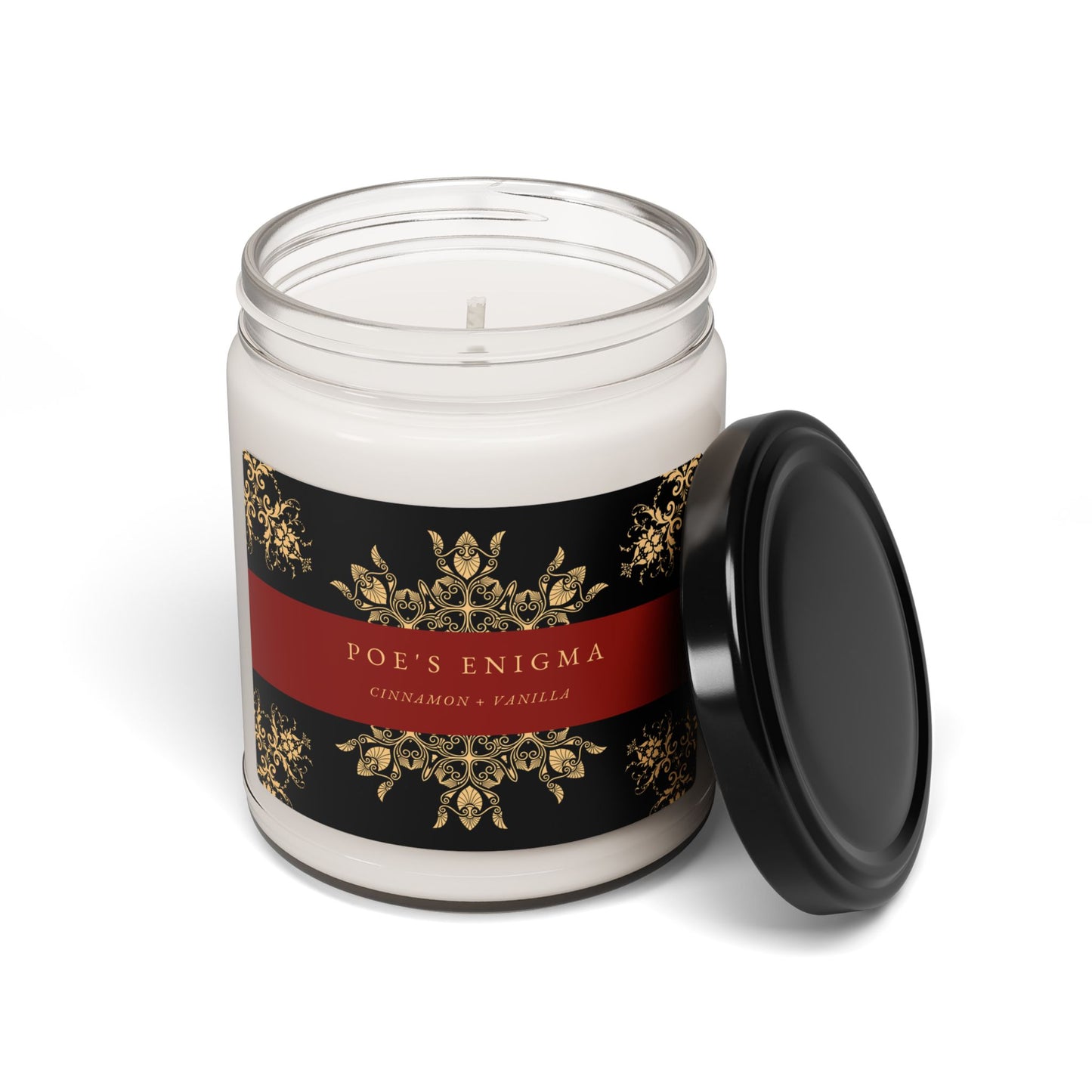 Poe's Enigma, Edgar Allan Poe, Cinnamon and Vanilla, Scented, Literary Candle, Poetry, Book Nook, Library, Gothic Candle, Soy Candle, 9oz