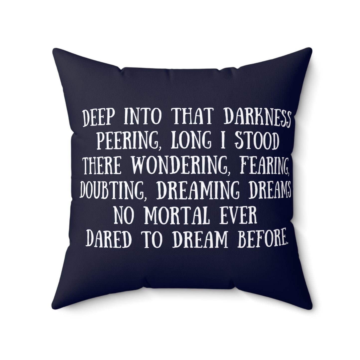 Literary Pillow, The Raven, Edgar Allan Poe, Nevermore, Book Nook Decor, Spun Polyester Square Pillow, Library Accent, Reading Nook Throw