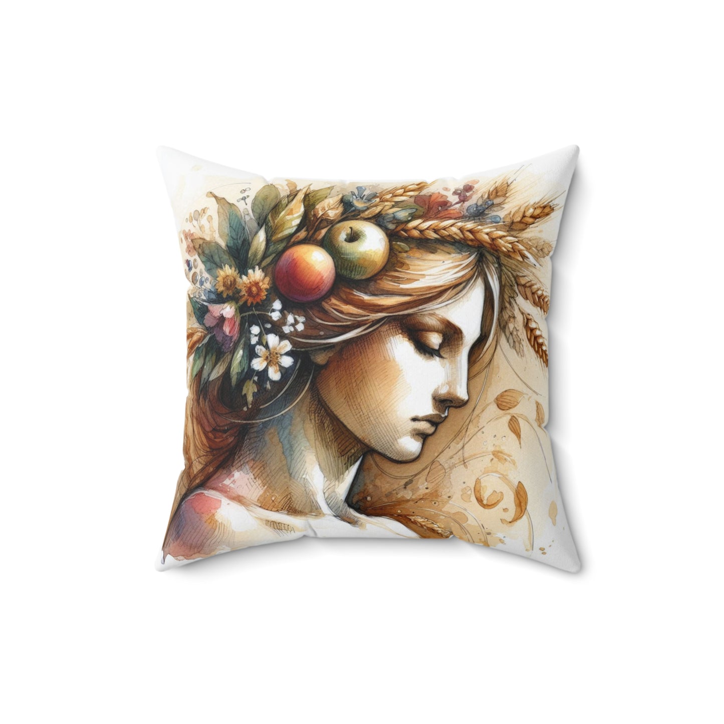 Greek Goddess Demeter Pillow, Olympian Mythology Gift, Cushion, Classical Education Gift, Spun Polyester Square Pillow, Home Decor,