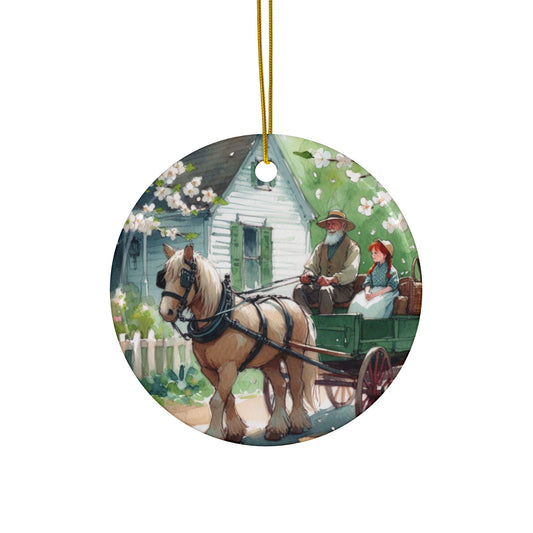 Anne of Green Gables, Matthew Cuthbert, Lucy Maud Montgomery, Gift Tag, Christmas Tree, Holiday Decor, Ceramic Ornaments, Double-Sided