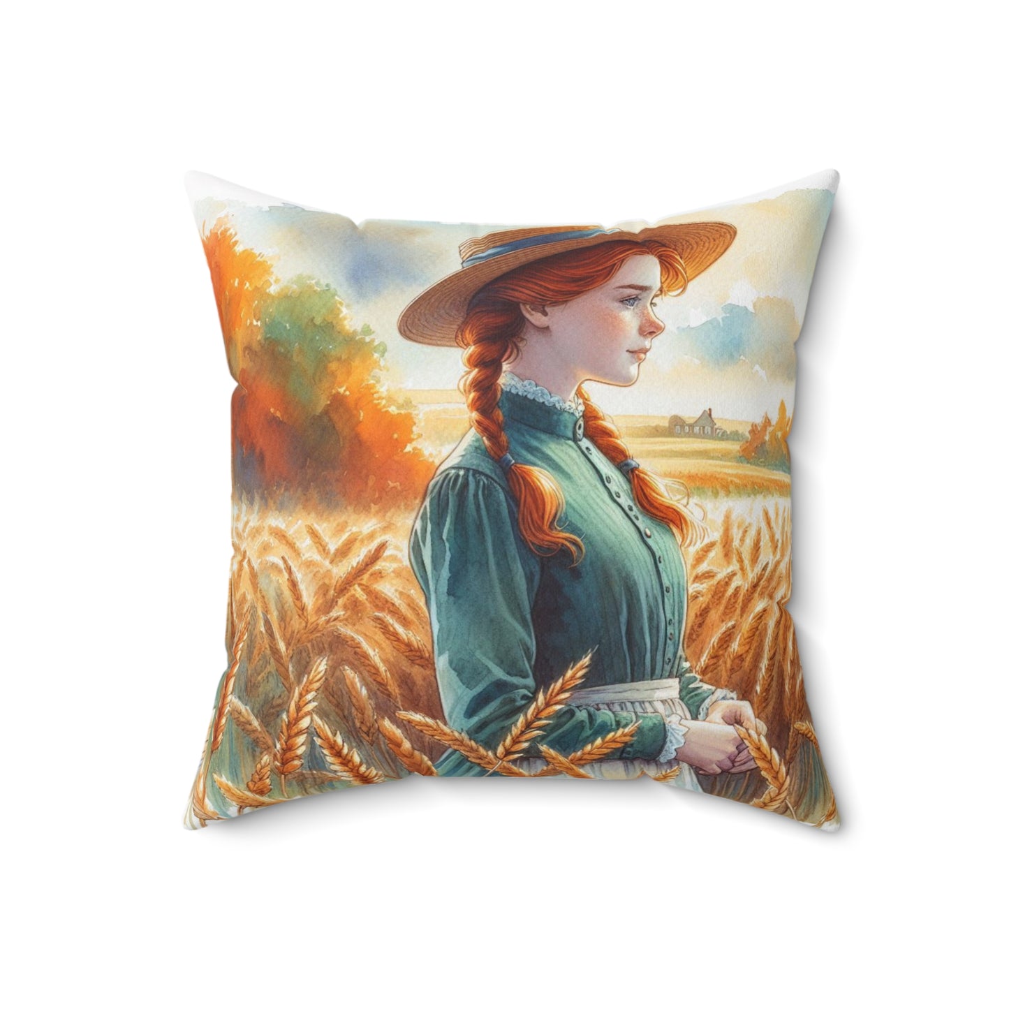 Literary Pillow, Anne of Green Gables, Fall Season October Decor, Book Nook Gift, Library Accessory, Lucy Maud Montgomery, Spun Polyester