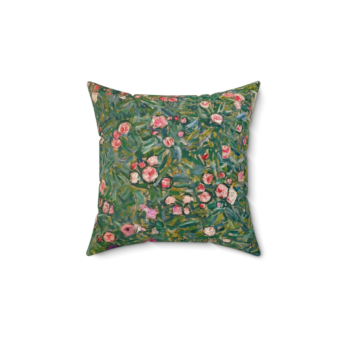 Gustav Klimt, Italian Garden, Roses,  Square Pillow, Art, Artist, Painting, Museum, Gift
